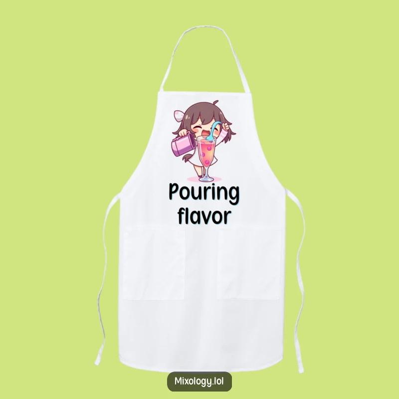 Funny Pouring Liquid Apron: Excited Mixologist's Kitchen Creation, Party Host Gift