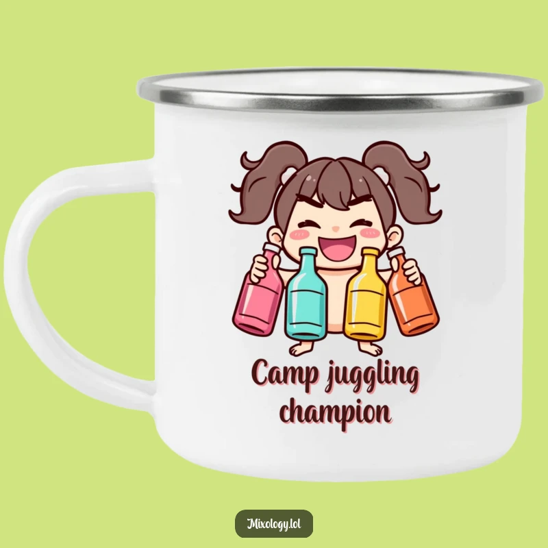 Funny Juggling Bottles Camping Mug: Perfect Sips for Your Adventures