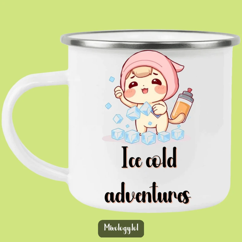 Funny Ice Catching Cocktail Character Camping Mug: Adventure Ready with a Dose of Humor