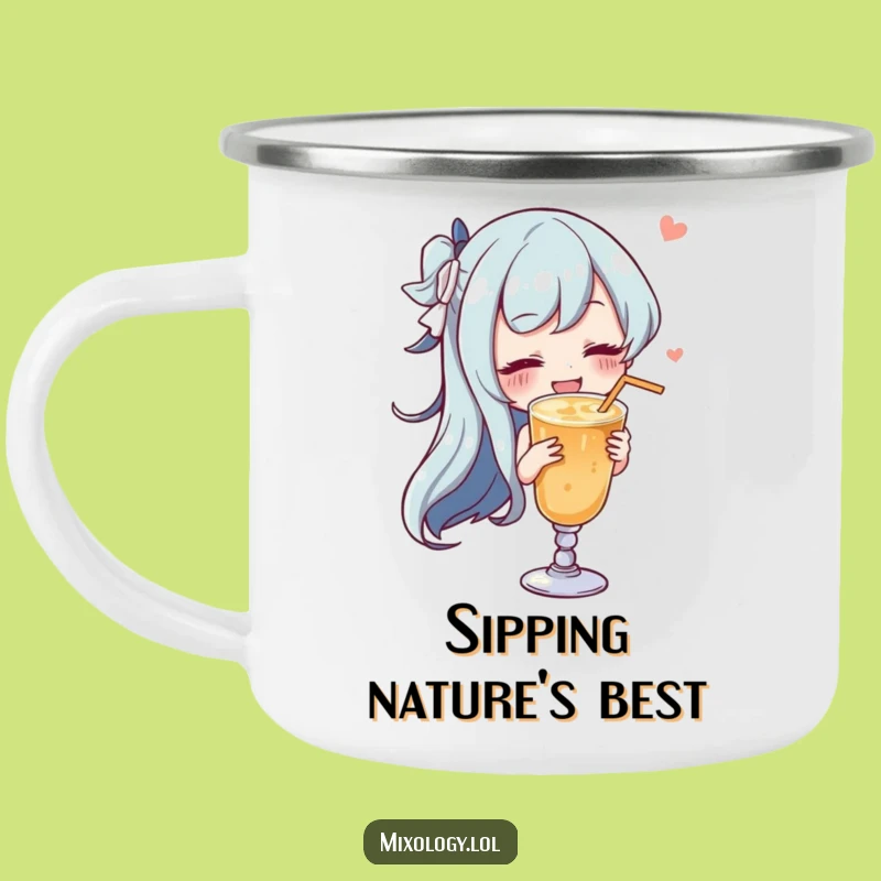 Funny Sophisticated Drinker Enamel Camping Mug: Cheers to the Outdoors!