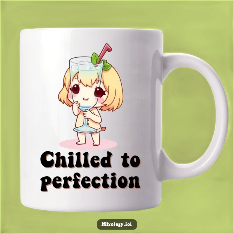 Funny Chilled Glass Presenter Mug: Sweet Character's Cool Service, Perfect Funny Gift