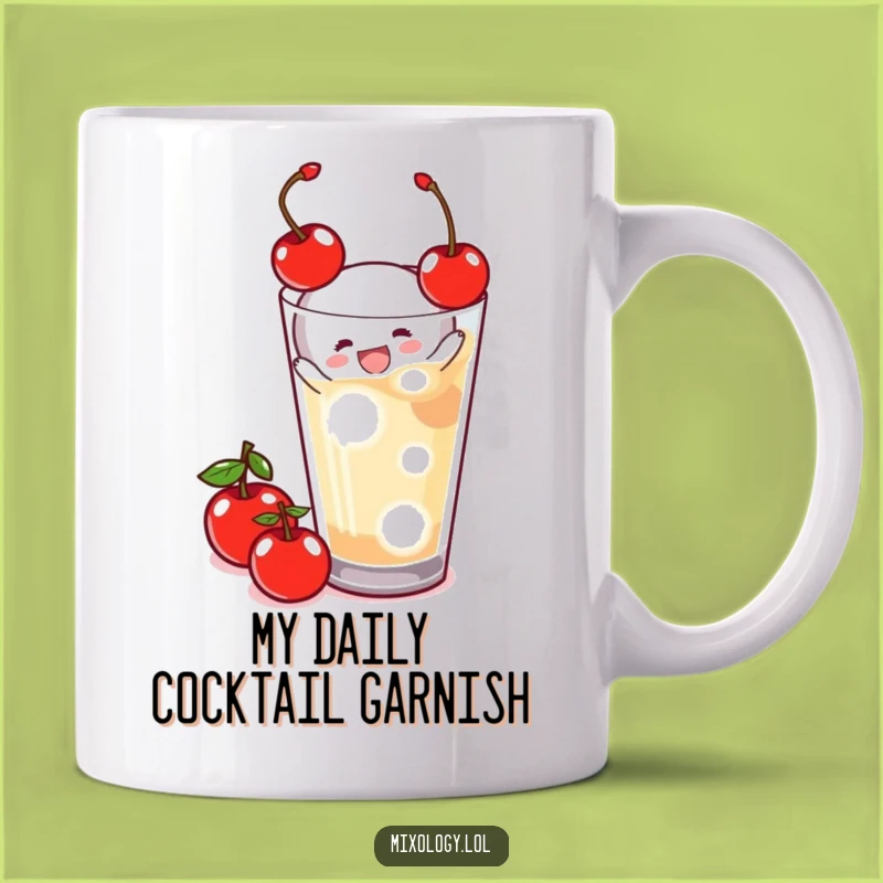 Funny Cherry Topping Mug - Joyful Tiny Figure Garnishing Drink, Perfect Funny Gift