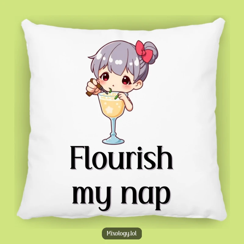 Funny Garnishing Pillow: Character's Meticulous Drink Art, Comfy Funny Gift