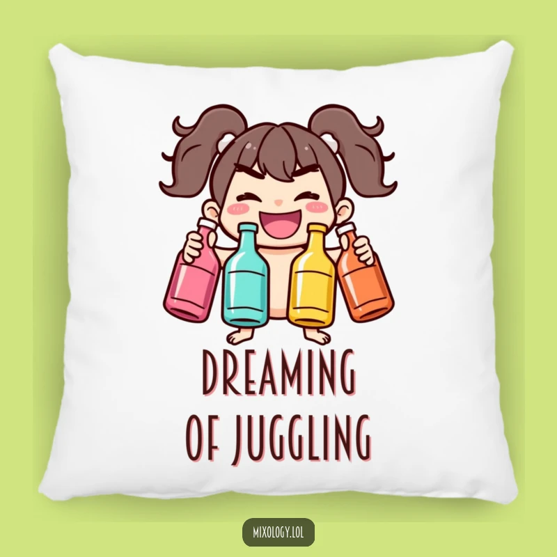 Funny Juggling Bottles Pillow: Couch Comfort Meets Comedic Balance