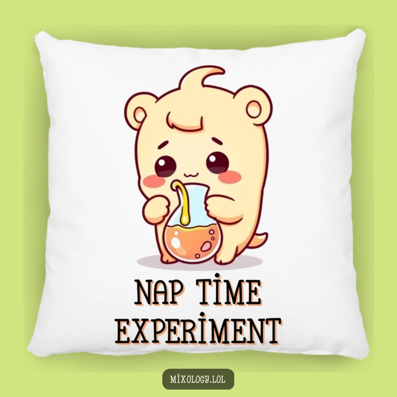 Funny Beaker Pouring Pillow: Cozy Kawaii Scientist Cushion for Comical Comfort