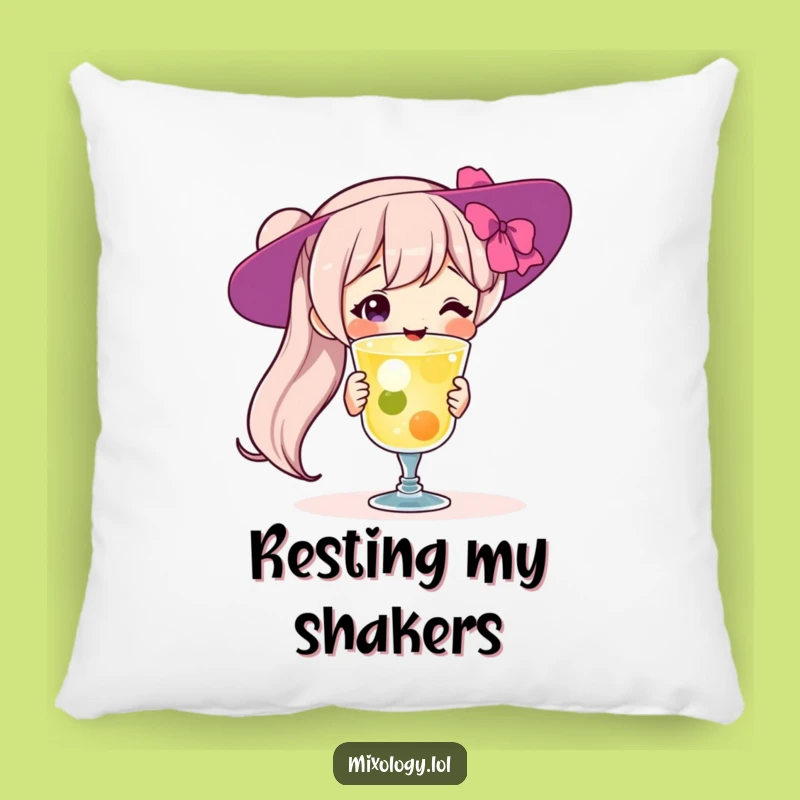 Funny Cocktail Pillow: Proud Mixologist Character Cozy Funny Gift