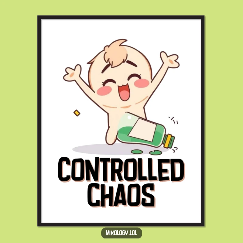 Funny Clumsy Character Digital Art - Happy Chaos Print, Perfect Funny Gift Download