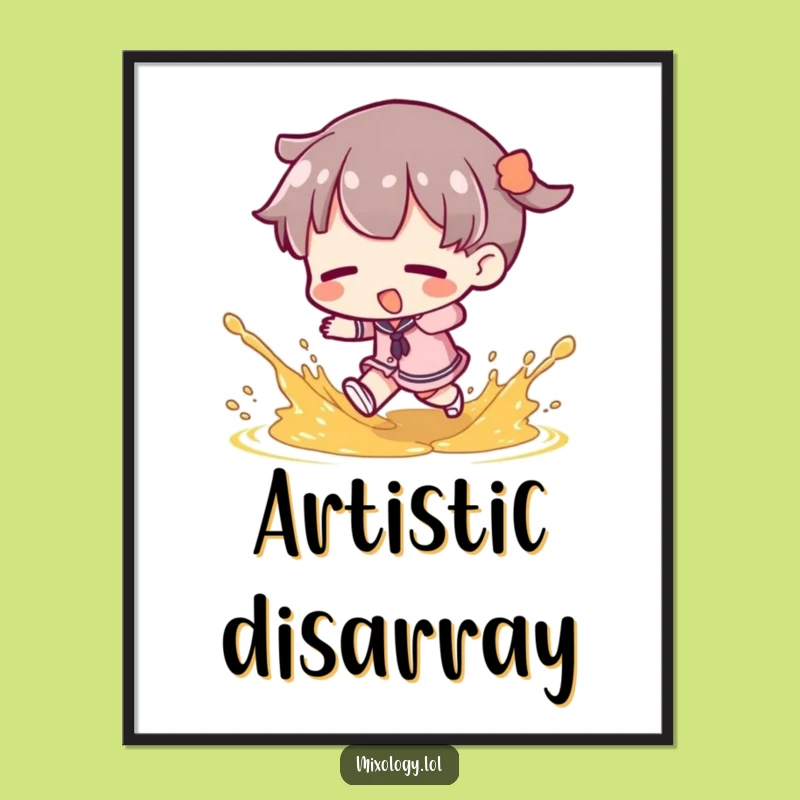 Funny Tripping Moment Digital Print: Garnish Splash Character Art Funny Gift