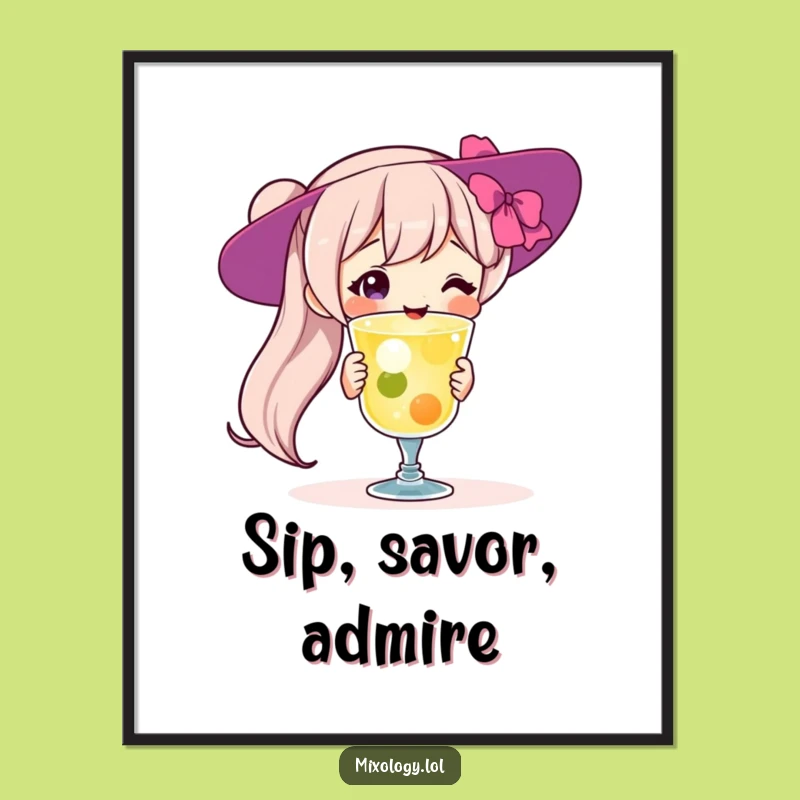 Funny Cocktail Masterpiece Digital Print: Proud Character Wall Art Funny Gift