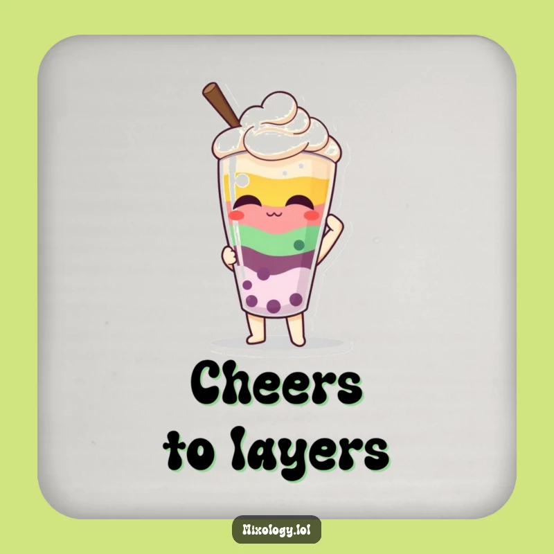 Funny Beverage Coaster: Proud Style, Layered Drink Protection, Humor