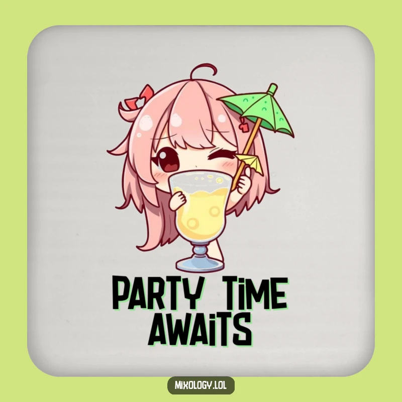 Funny Cocktail Hour Drink Coaster: Protect Surfaces with Witty Art