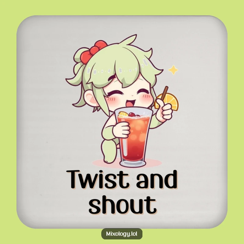 Funny Drink Garnish Coaster: Enthusiastic Character's Drink Guard Gift