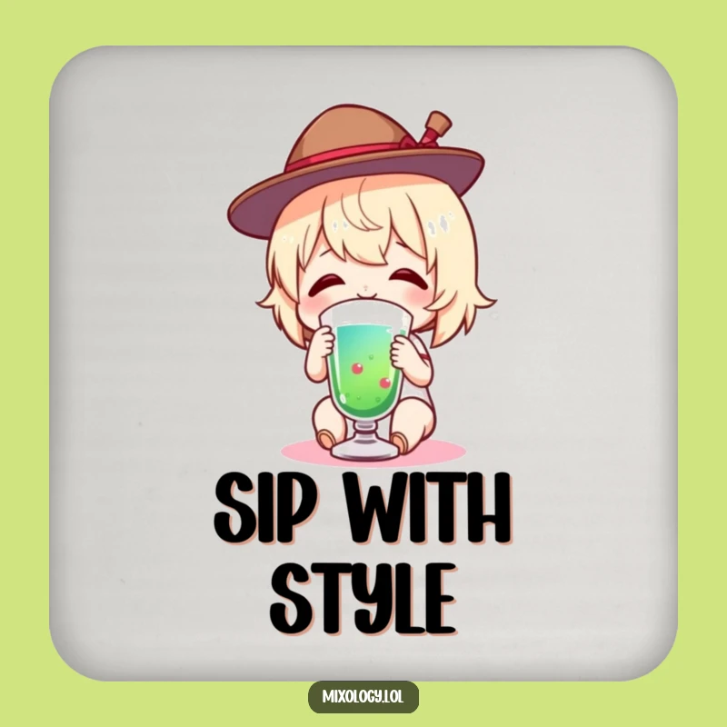 Funny Tiny Hat Coaster: Charming Figure's Happy Sip, Perfect Funny Gift Set
