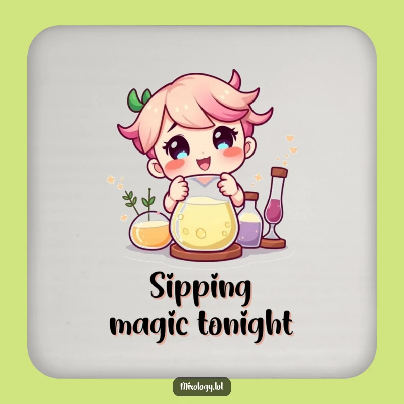 Funny Mad Scientist Coaster: Protect Your Surfaces from Spills!