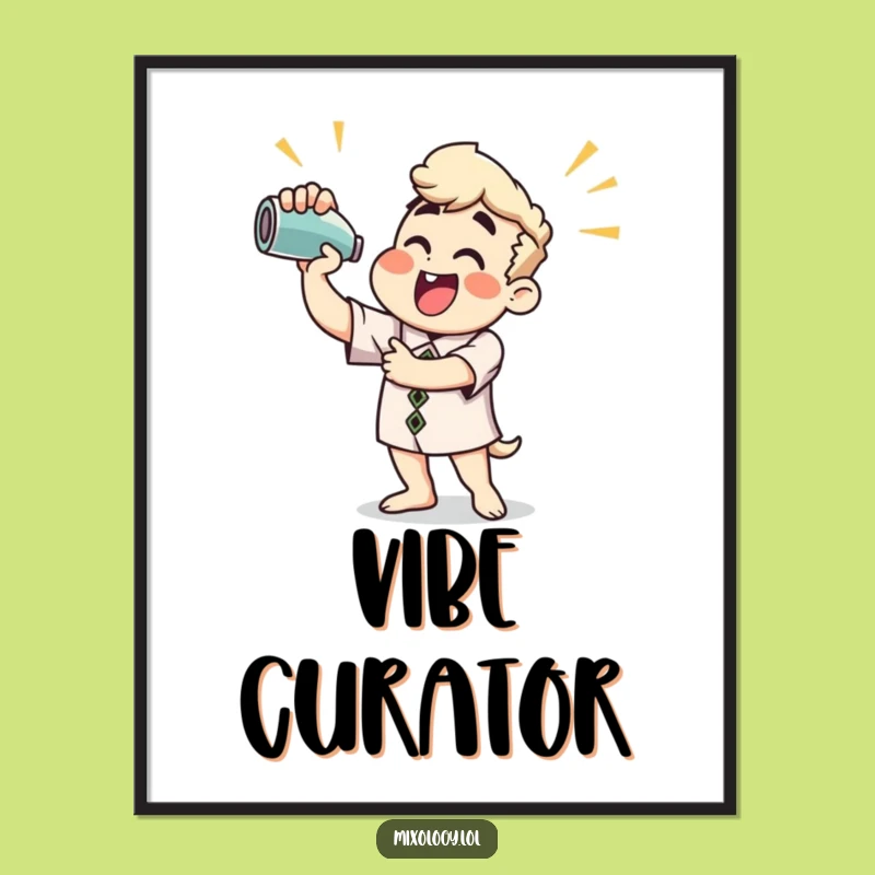 Funny Cocktail Shaker Poster: Vibrant Wall Art for Home Bars & Kitchens