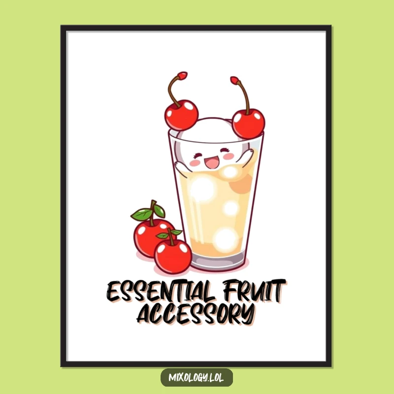 Funny Garnishing Poster - Vibrant Tiny Figure Drink Art, Amusing Wall Decor Gift