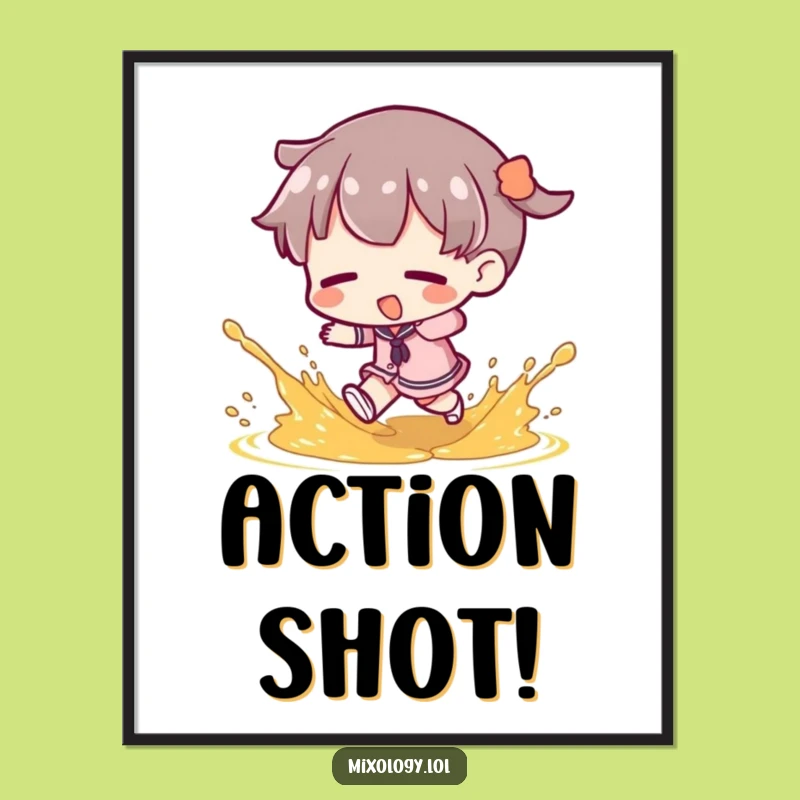 Funny Tripping Art Poster: Garnish Splash Character Wall Decor Funny Gift