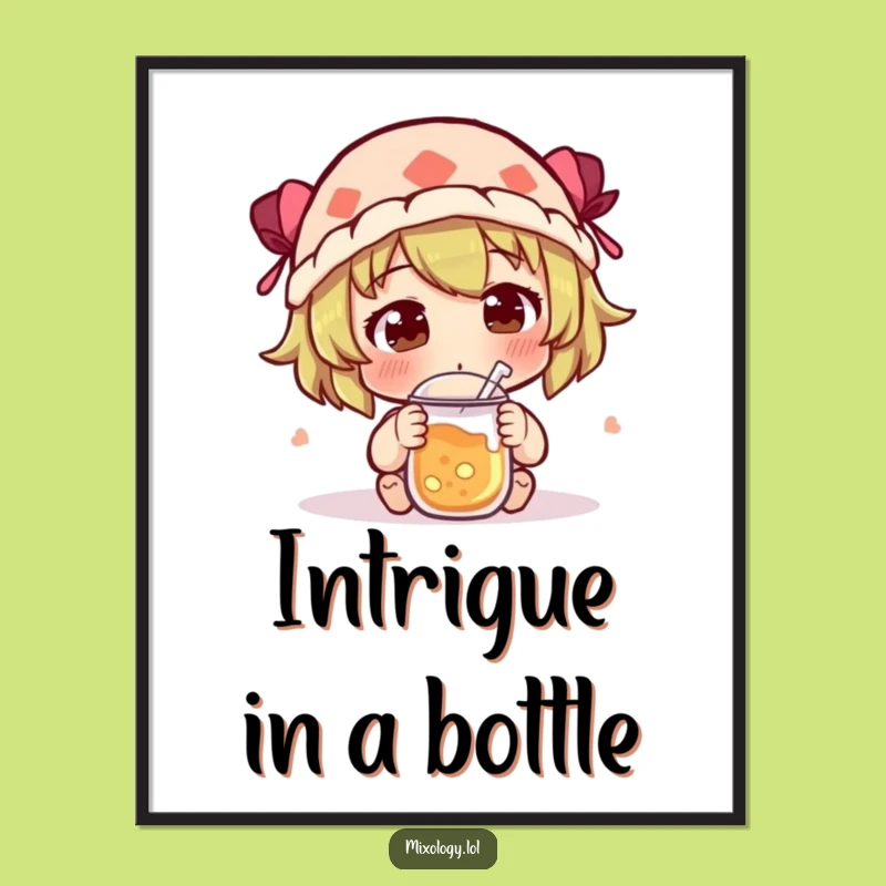 Funny Curiosity Poster: Character Sniffing Concoction, Quirky Funny Gift