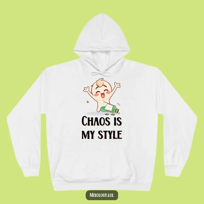 Funny Oopsie Daisy Hoodie - Clumsy Character's Happy Spill, Cozy Funny Gift