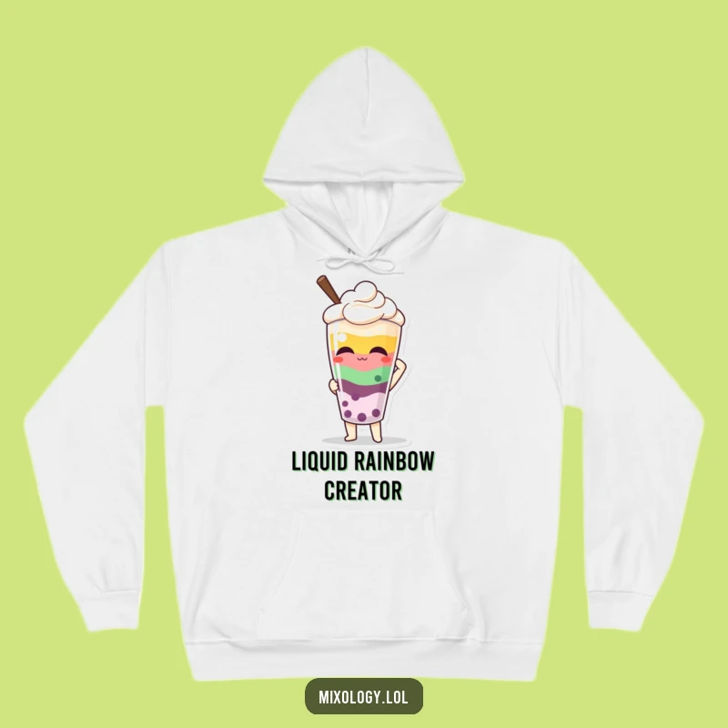 Cozy Drink Lover Hoodie: Proud Character, Layered Beverage, Funny Gift