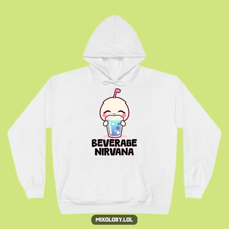 Funny Blissful Hoodie - Cozy Bubbly Icon Drink, Warm Funny Gift for Comfort