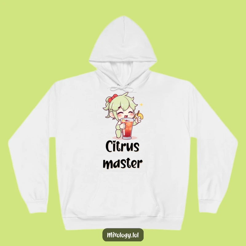 Funny Drink Garnish Hoodie: Enthusiastic Character's Cozy Bar Wear Gift