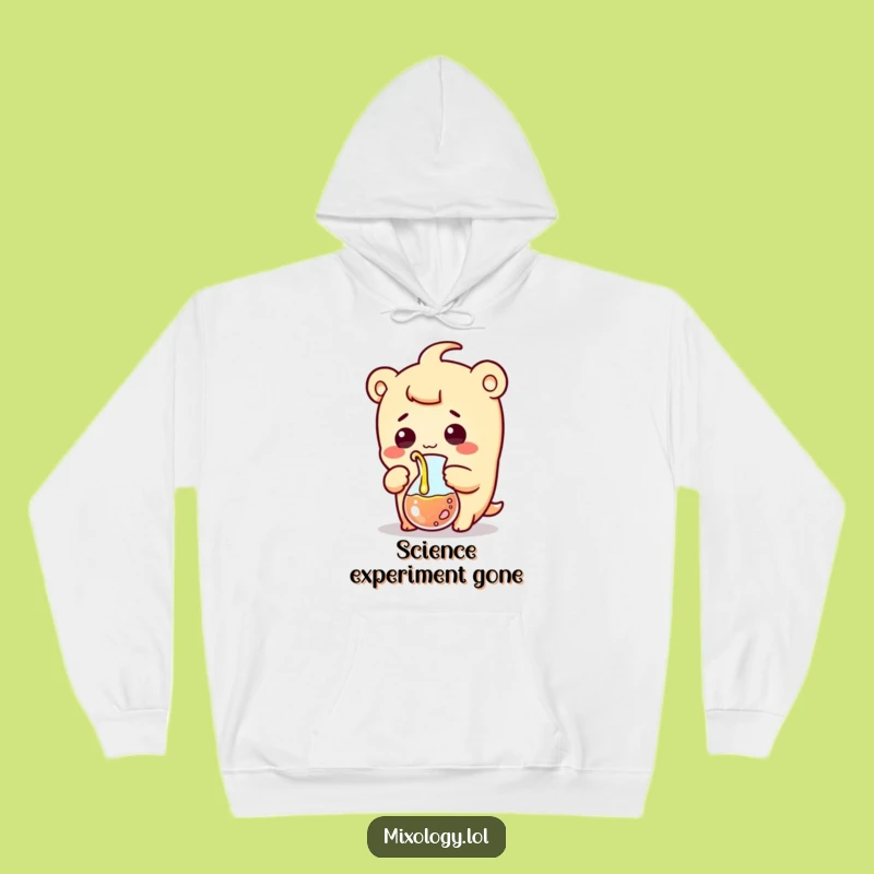 Funny Beaker Pouring Hoodie: Cozy Kawaii Scientist Sweatshirt for Cold Laughs