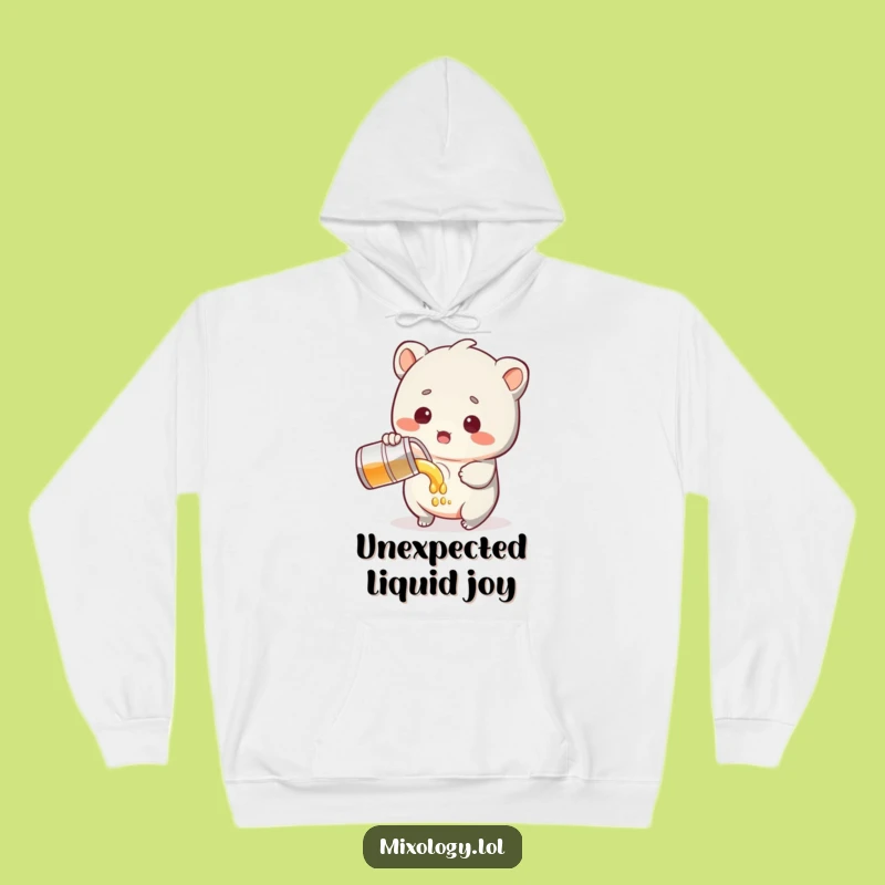 Funny Surprised Hoodie - Cozy Creature Pouring Art, Warm Funny Gift