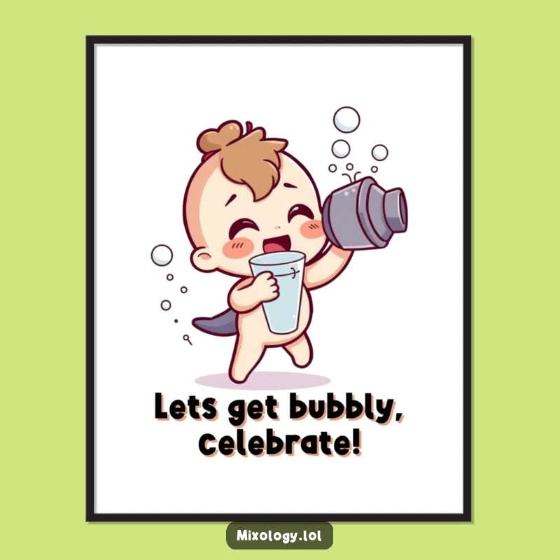 Free Printable Party Art: Shaking Bubbles Scene for Your Downloadable Decor