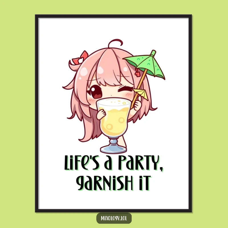 Fun Free Printable Wall Art: Winking Bartender Character, Cocktail Poster