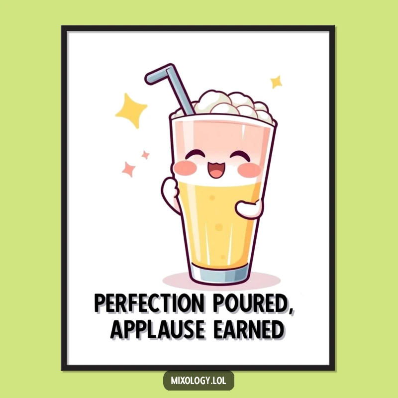 Free Printable Wall Art: Perfect Pour Celebration! Funny Bartender Character Art