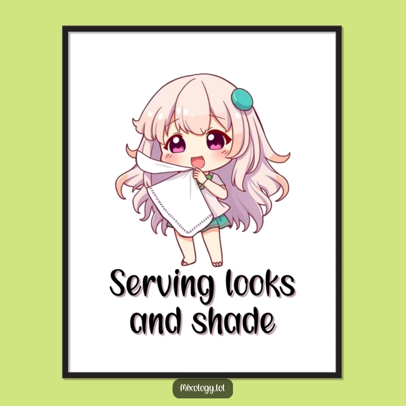 Free Printable Funny Wall Art: Sassy Cocktail Napkin Fan Character Decor