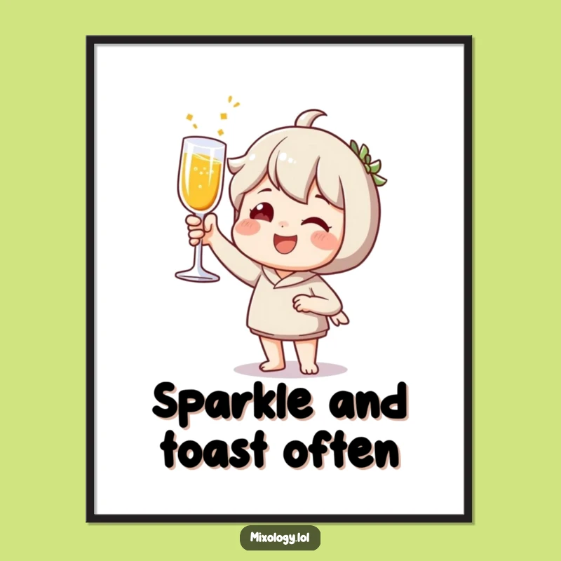 Free Printable Wall Art: Joyful Toast, Sparkling Beverage, Funny Downloadable Decor