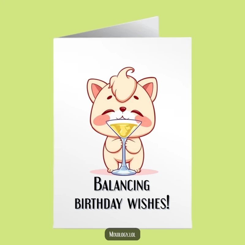 Free Printable Birthday Card: Clumsy Nose Balancer - Funny Downloadable Birthday Cheers!