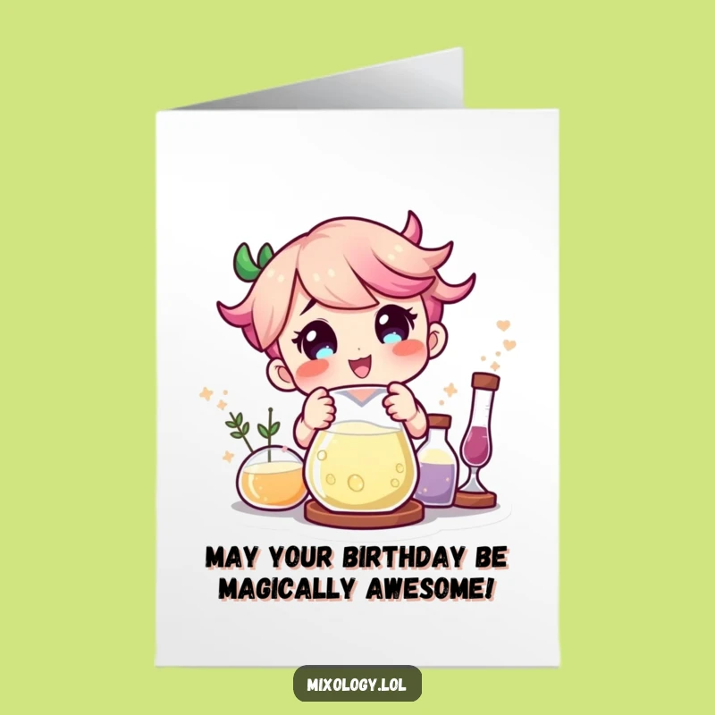 Free Printable Birthday Card: Mad Scientist Laughter for a Magical Birthday