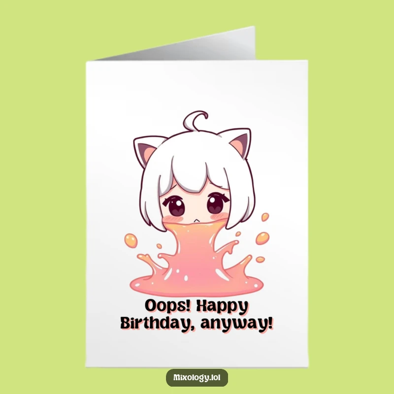 Free Printable Oops Birthday Card: Funny Downloadable Gift for Clumsy Celebrations!