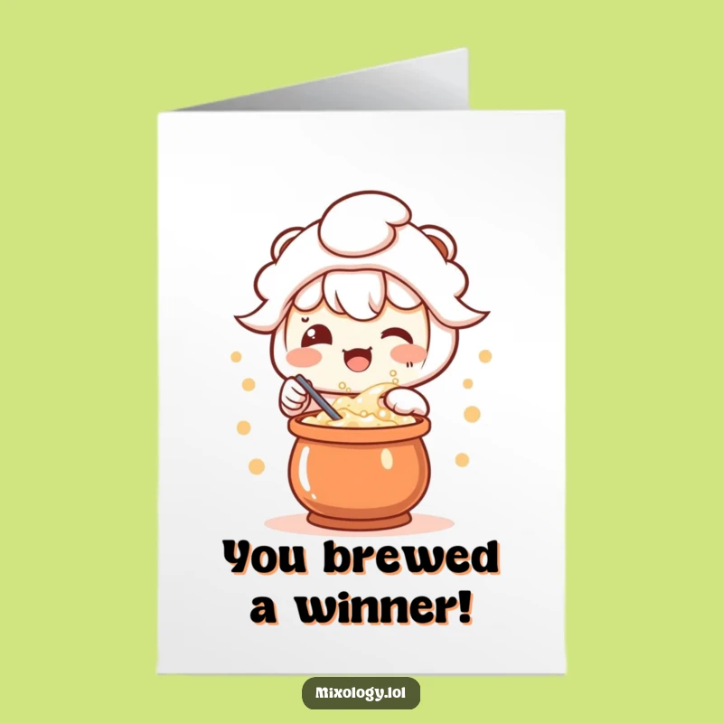 Free Printable Congrats Card: Kawaii Alchemist, Funny Success Potion Downloadable Gift
