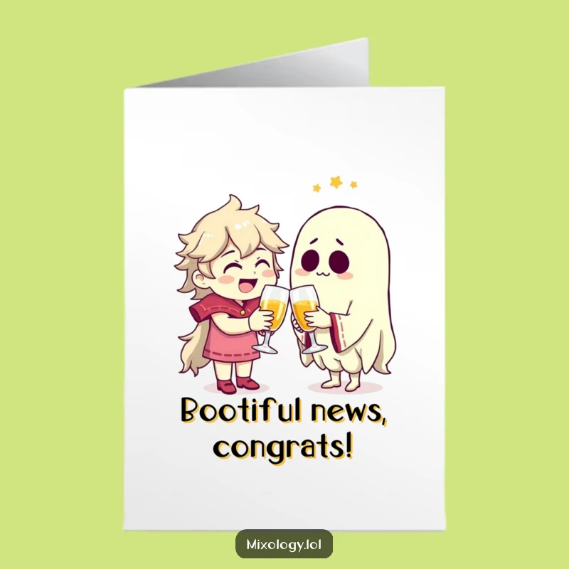 Free Printable Congrats Card: Toasting Success with a Hilarious Ghostly Companion