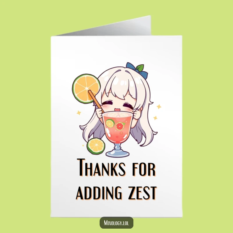 Free Printable Funny Thank You Card - Garnishing Drink Thanks