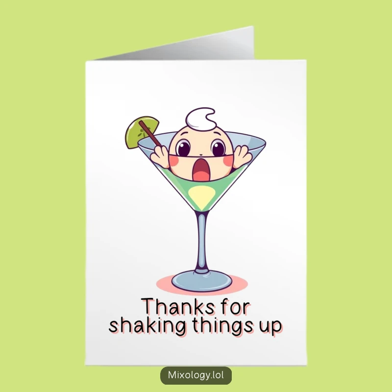 Free Printable Martini Thank You Card: Surprise Gratitude Downloadable