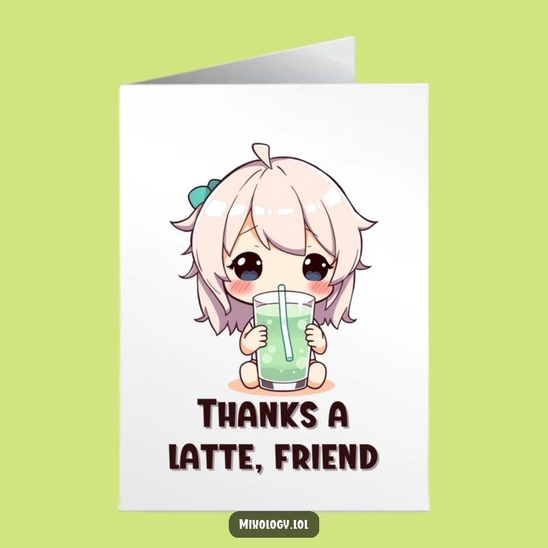 Funny Free Printable Thank You Card: Whimsical Sip Character - DIY Gift