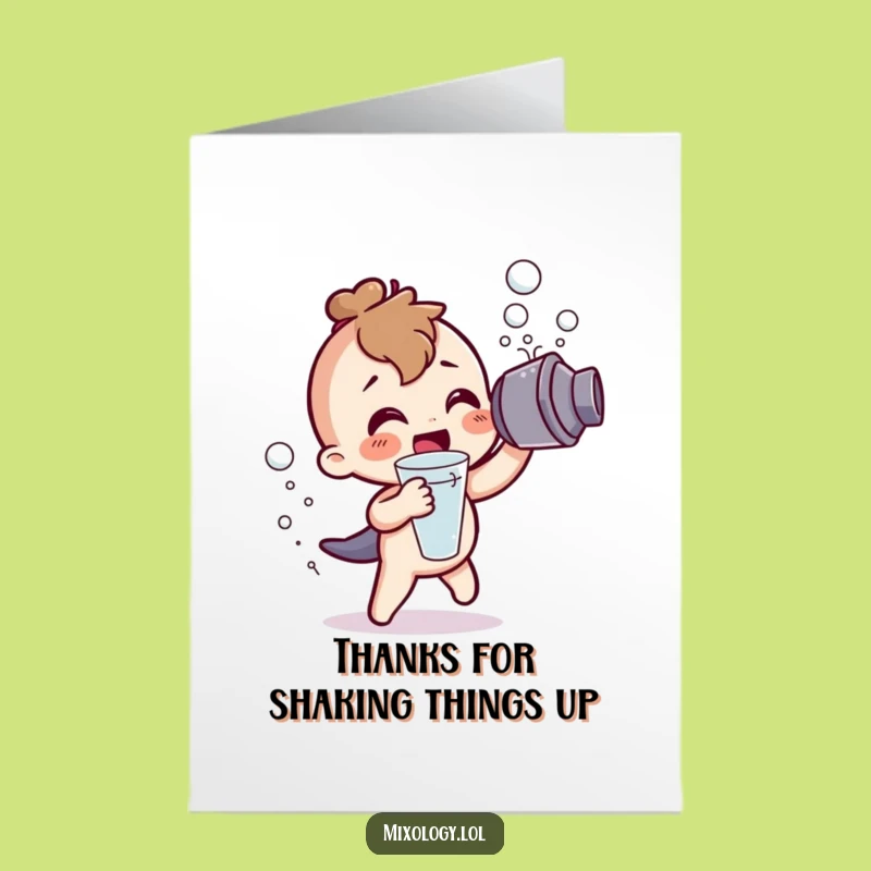 Free Printable Cheers-for-Thanks Card: Shaking Gratitude Downloadable Gift