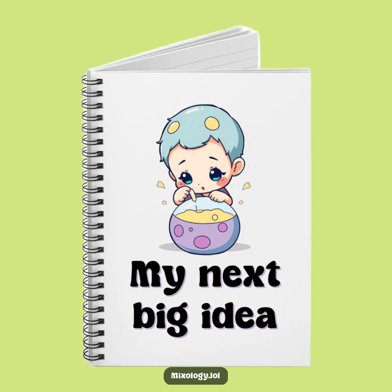 Funny Science Journal: Curious character inspecting concoction, perfect for note-taking gift.