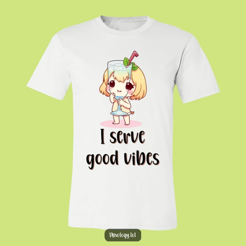 Funny Cool Drink Server T-Shirt: Sweet Character's Elegant Serve, Great Funny Gift