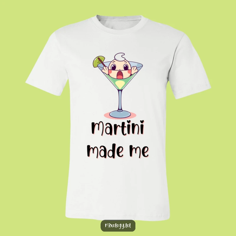 Funny Martini Surprise T-Shirt: Character's Cocktail Emergence Tee Gift