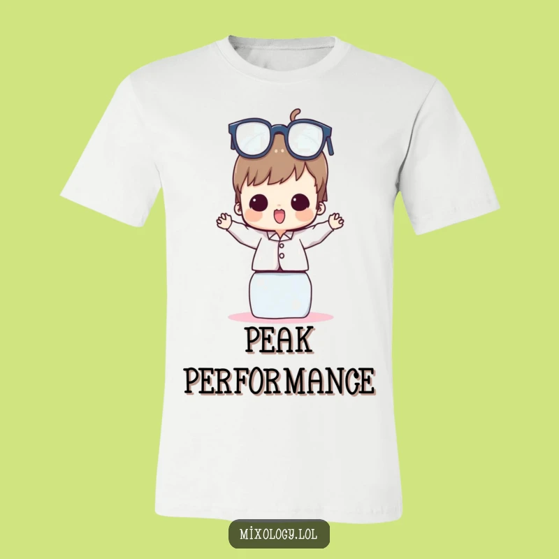 Funny Glass Tower Balance T-Shirt: Hilarious Character Tee for Celebrations