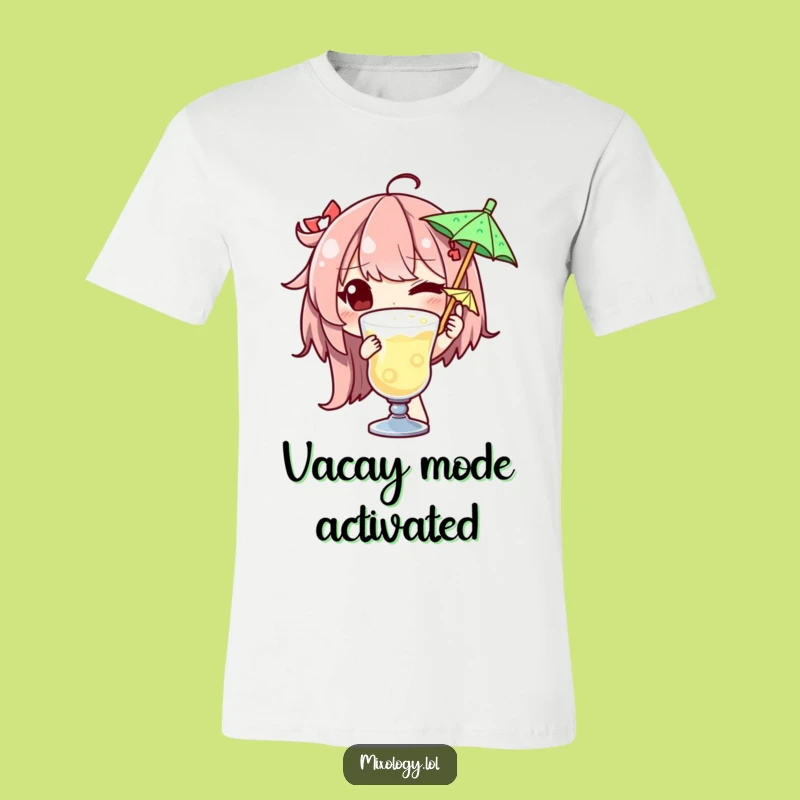 Funny Cocktail Time T-Shirt: Winking Character Adds Flair, Great Gift