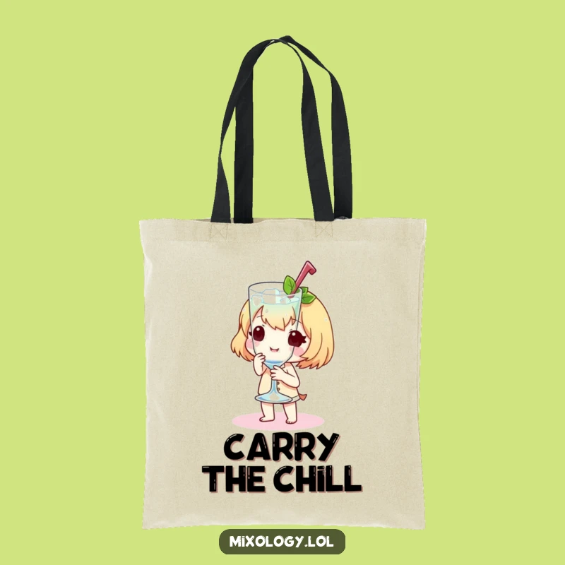 Funny Drink Server Tote Bag: Sweet Character's Chilled Presentation, Ideal Funny Gift