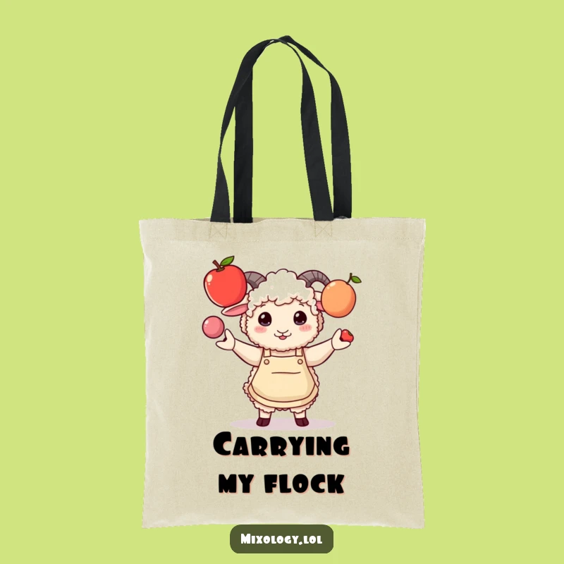 Funny Sheep Juggling Tote Bag: Chic Apron Design, Perfect Funny Gift!