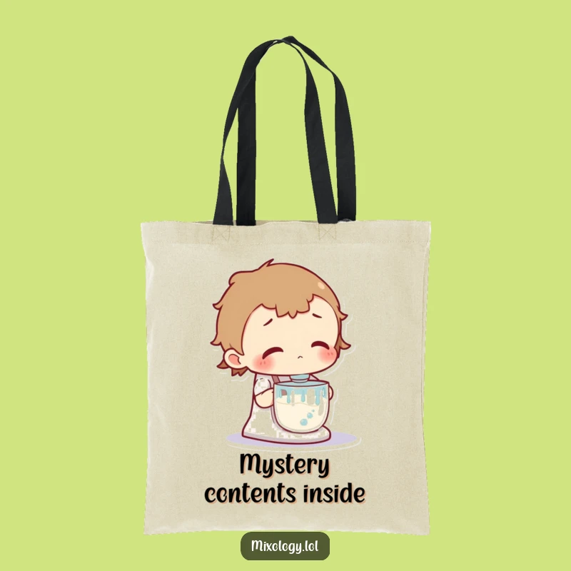 Funny Curious Observer Tote Bag - Bubbling Mixer Fascination, Chic Funny Gift
